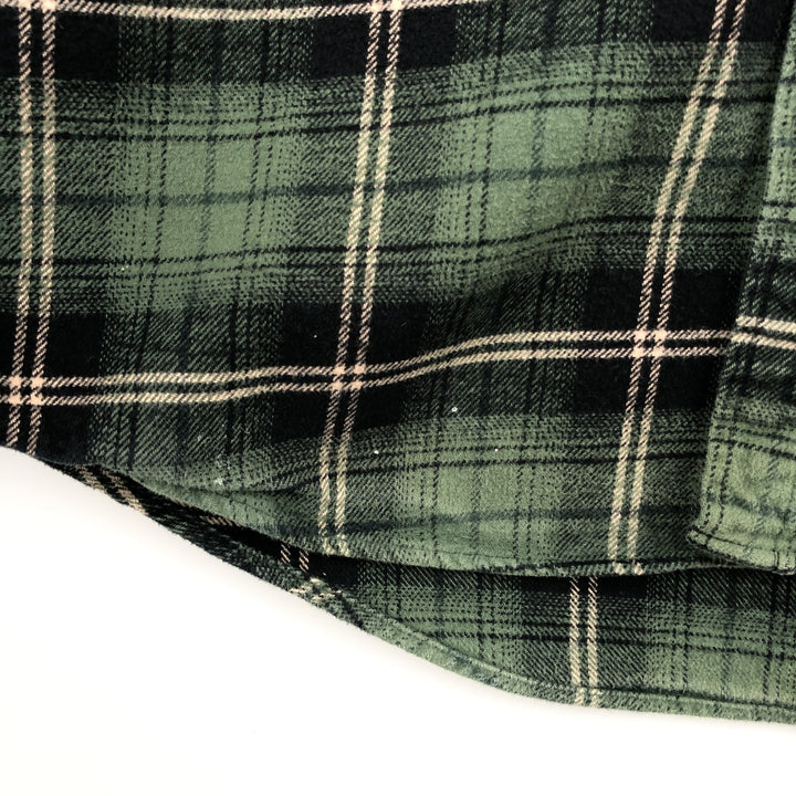 FIELD AND STREAM Long Sleeve Heavy Flannel Check Shirt, Men's XL cotton green type Vintage Second Hand