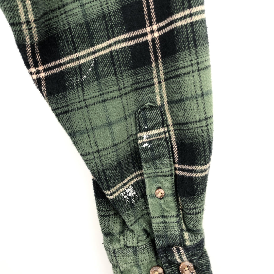 FIELD AND STREAM Long Sleeve Heavy Flannel Check Shirt, Men's XL cotton green type Vintage Second Hand