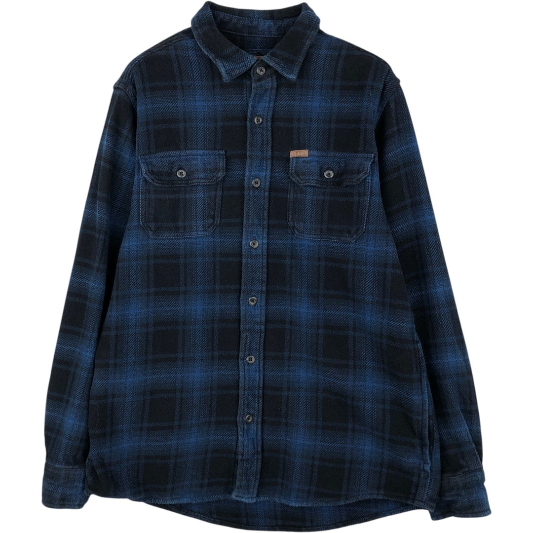 ORVIS Ombre Check Long Sleeve Heavy Flannel Check Shirt, Men's M cotton blue type Vintage Second Hand