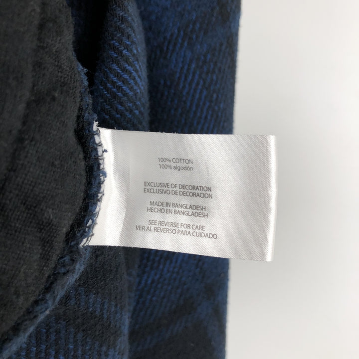 ORVIS Ombre Check Long Sleeve Heavy Flannel Check Shirt, Men's M cotton blue type Vintage Second Hand