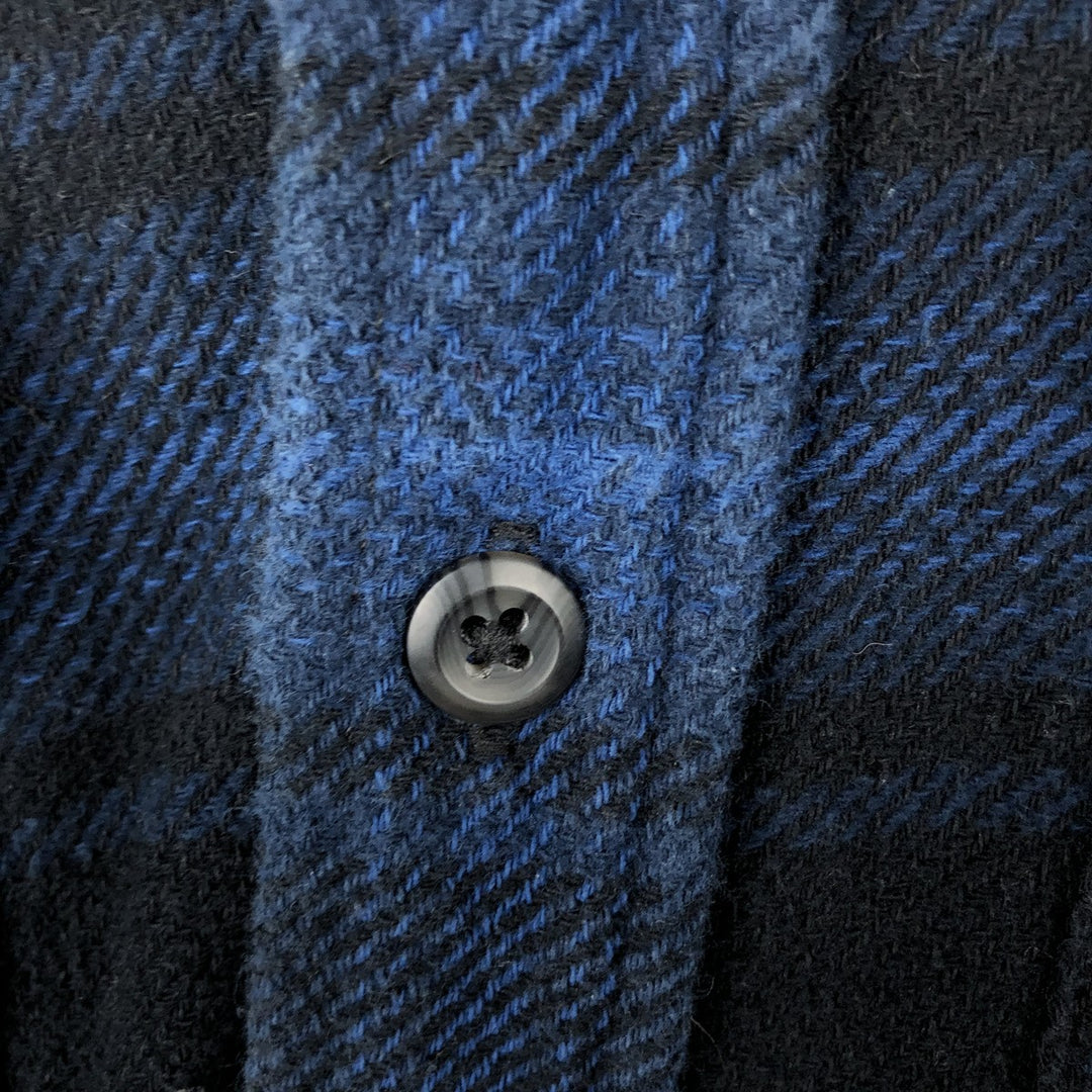 ORVIS Ombre Check Long Sleeve Heavy Flannel Check Shirt, Men's M cotton blue type Vintage Second Hand