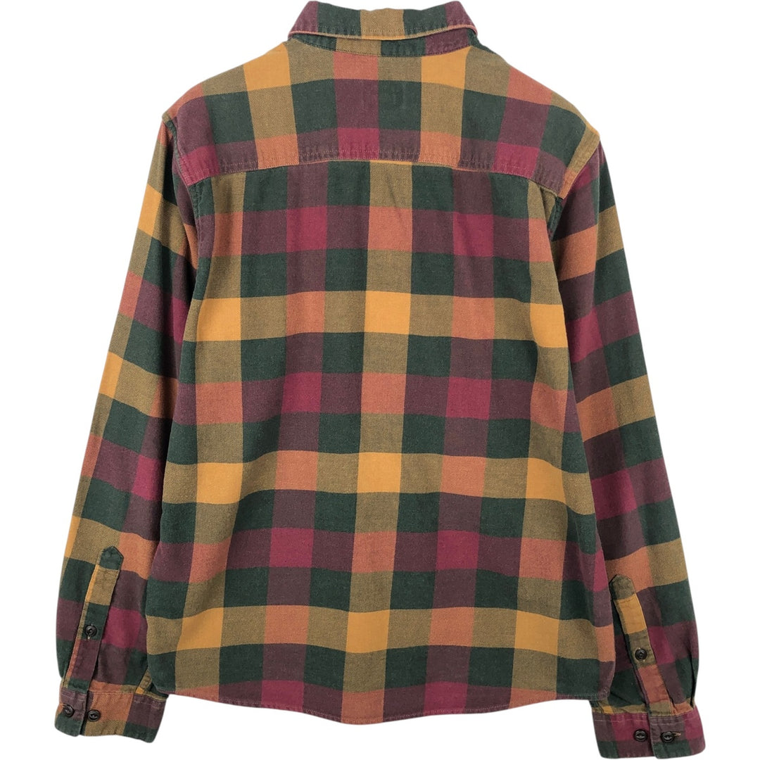 Patagonia Organic Cotton Lightweight Fjord Flannel Shirt 54020FA17 Long Sleeve Light Flannel Check Shirt Organic cotton ocher yellow type Vintage Second Hand