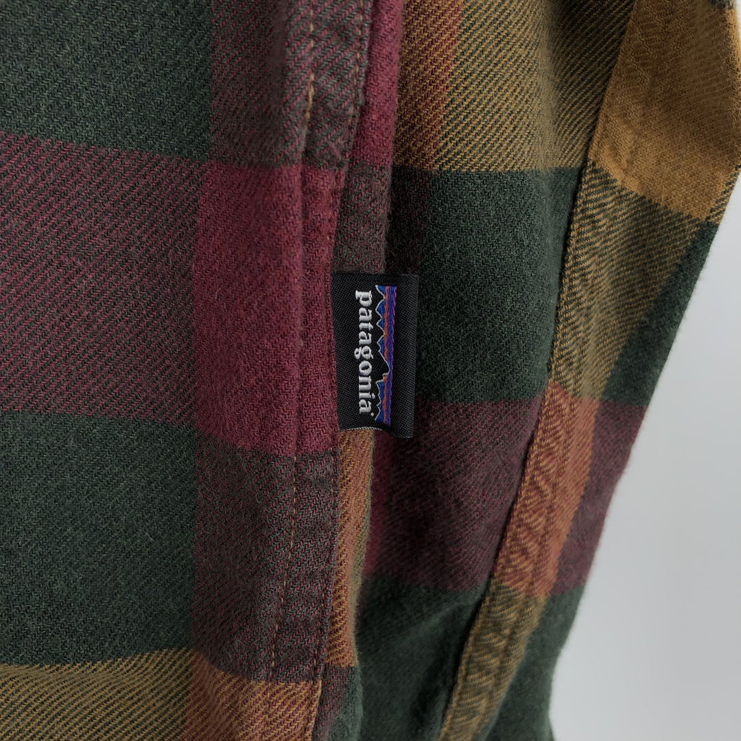 Patagonia Organic Cotton Lightweight Fjord Flannel Shirt 54020FA17 Long Sleeve Light Flannel Check Shirt Organic cotton ocher yellow type Vintage Second Hand