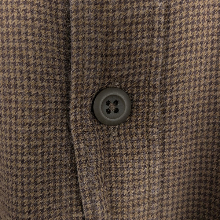 2000'S Patagonia Organic Pima Cotton Check Shirt 53836F9 Houndstooth Pattern Long Sleeve Light Flannel Check Shirt Organic cotton brown type Vintage Second Hand
