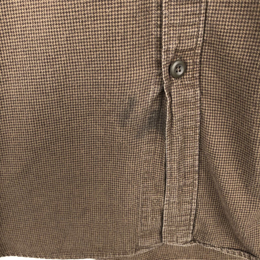 2000'S Patagonia Organic Pima Cotton Check Shirt 53836F9 Houndstooth Pattern Long Sleeve Light Flannel Check Shirt Organic cotton brown type Vintage Second Hand