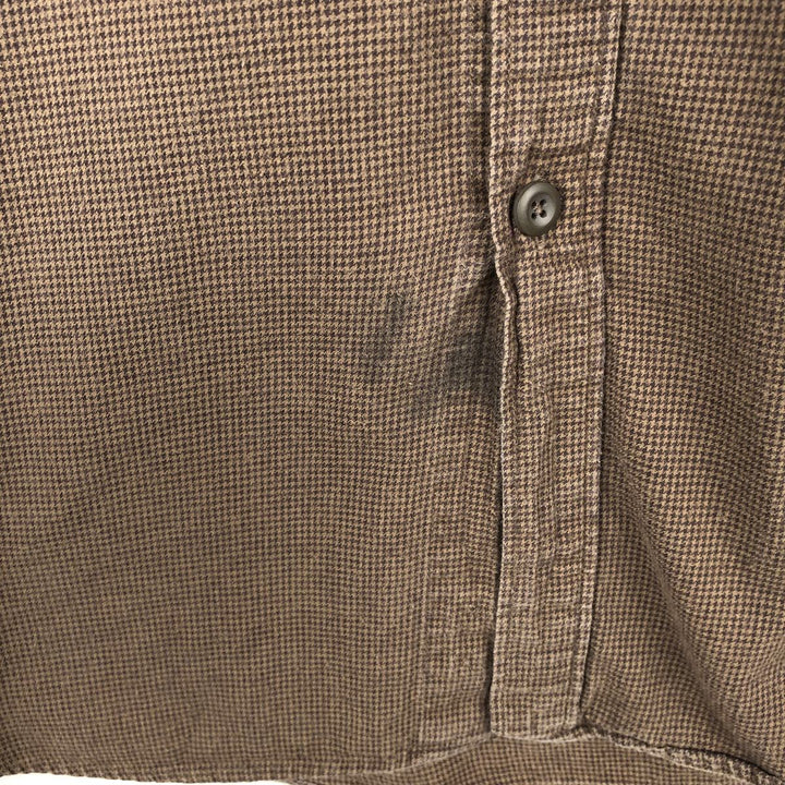 2000'S Patagonia Organic Pima Cotton Check Shirt 53836F9 Houndstooth Pattern Long Sleeve Light Flannel Check Shirt Organic cotton brown type Vintage Second Hand