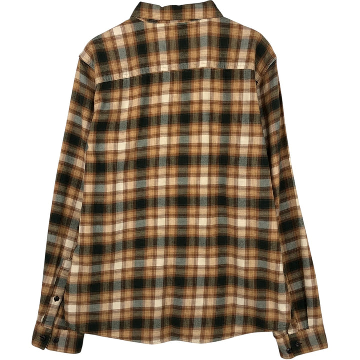 Patagonia Organic Cotton Lightweight Fjord Flannel Shirt 52240FA17 Long Sleeve Light Flannel Check Shirt Organic cotton brown type Vintage Second Hand