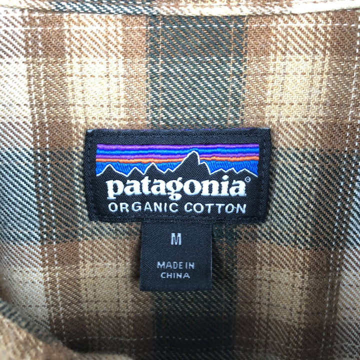 Patagonia Organic Cotton Lightweight Fjord Flannel Shirt 52240FA17 Long Sleeve Light Flannel Check Shirt Organic cotton brown type Vintage Second Hand