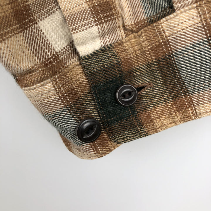 Patagonia Organic Cotton Lightweight Fjord Flannel Shirt 52240FA17 Long Sleeve Light Flannel Check Shirt Organic cotton brown type Vintage Second Hand
