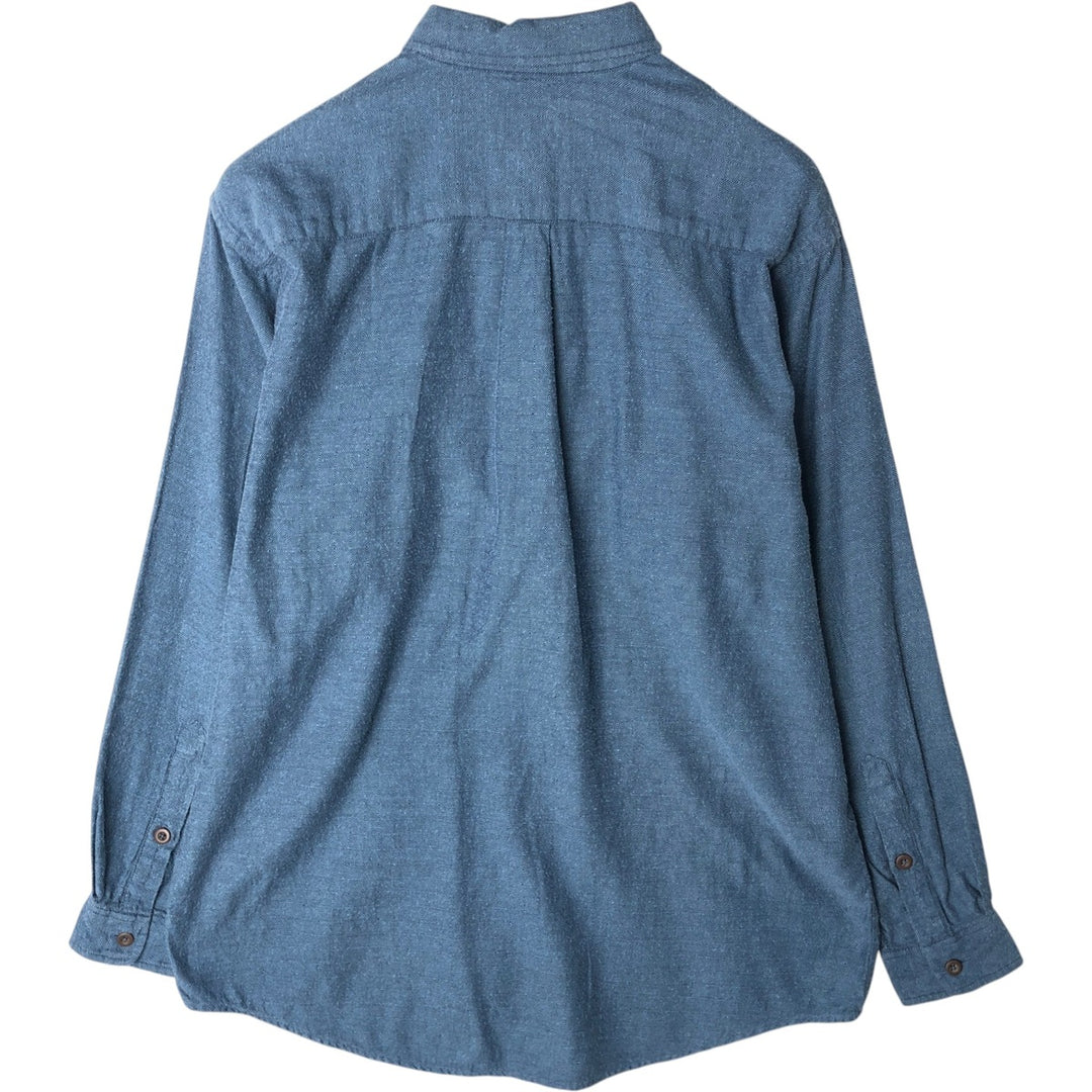 2000'S Patagonia Organic Cotton Pima Cotton Shirt 53835F5 All-over Diamond Pattern Long Sleeve Light Flannel Shirt Men's Size M (approx.) Organic cotton blue type Vintage Second Hand