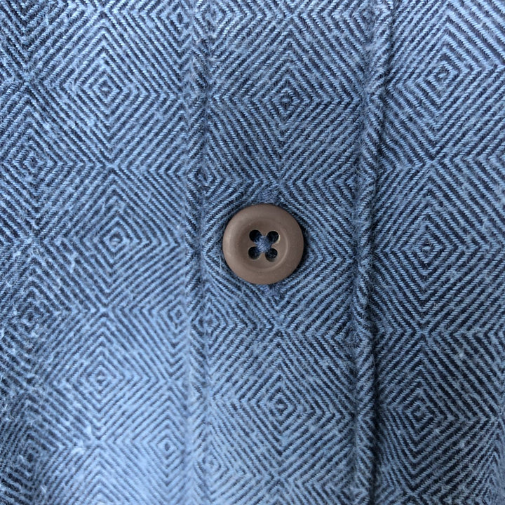 2000'S Patagonia Organic Cotton Pima Cotton Shirt 53835F5 All-over Diamond Pattern Long Sleeve Light Flannel Shirt Men's Size M (approx.) Organic cotton blue type Vintage Second Hand