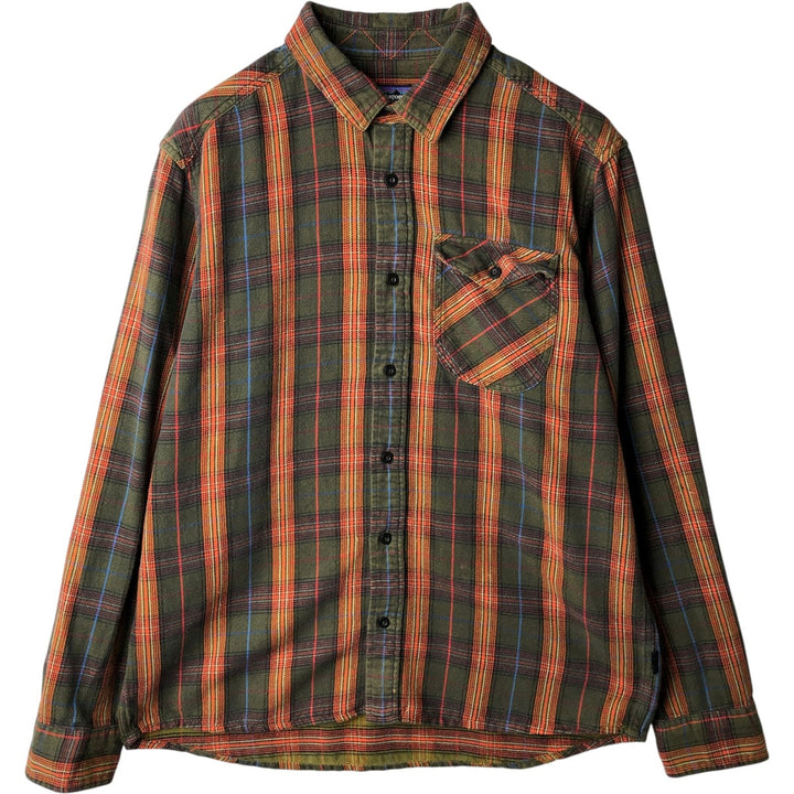 Patagonia Organic Cotton Long Sleeve Iron Ridge Shirt 52240FA13 Long Sleeve Flannel Check Shirt Organic cotton Green type dark green Vintage Second Hand