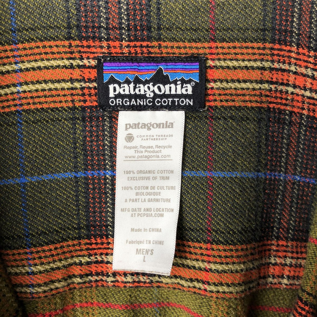 Patagonia Organic Cotton Long Sleeve Iron Ridge Shirt 52240FA13 Long Sleeve Flannel Check Shirt Organic cotton Green type dark green Vintage Second Hand