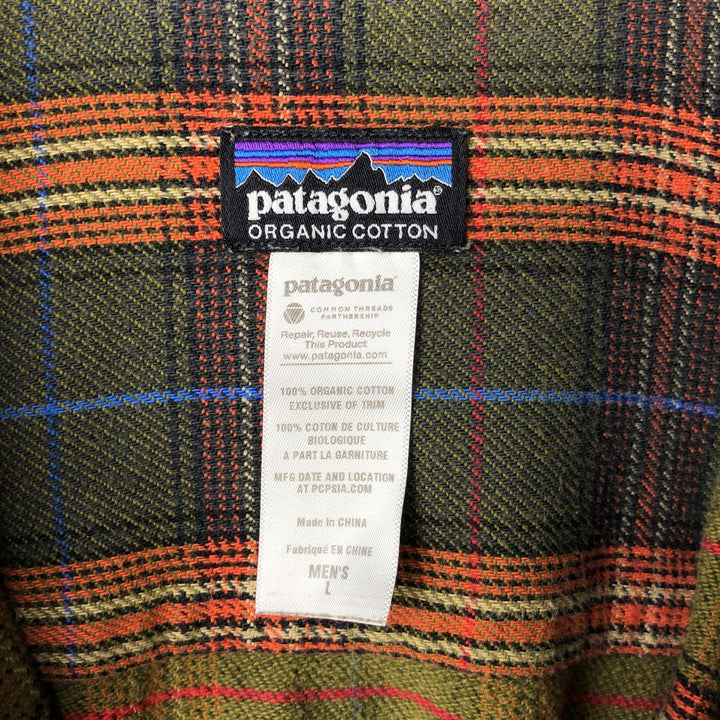 Patagonia Organic Cotton Long Sleeve Iron Ridge Shirt 52240FA13 Long Sleeve Flannel Check Shirt Organic cotton Green type dark green Vintage Second Hand
