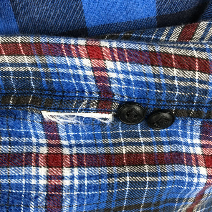 Ralph Lauren Polo Country Buffalo Check Long-Sleeve Light Flannel Check Shirt, Men's XXL Equivalent, Regular Collar unclear blue type Vintage Second Hand