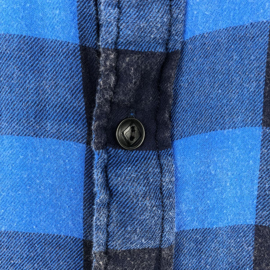 Ralph Lauren Polo Country Buffalo Check Long-Sleeve Light Flannel Check Shirt, Men's XXL Equivalent, Regular Collar unclear blue type Vintage Second Hand