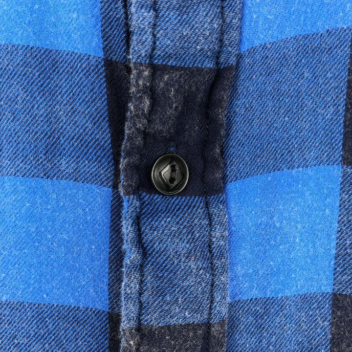 Ralph Lauren Polo Country Buffalo Check Long-Sleeve Light Flannel Check Shirt, Men's XXL Equivalent, Regular Collar unclear blue type Vintage Second Hand