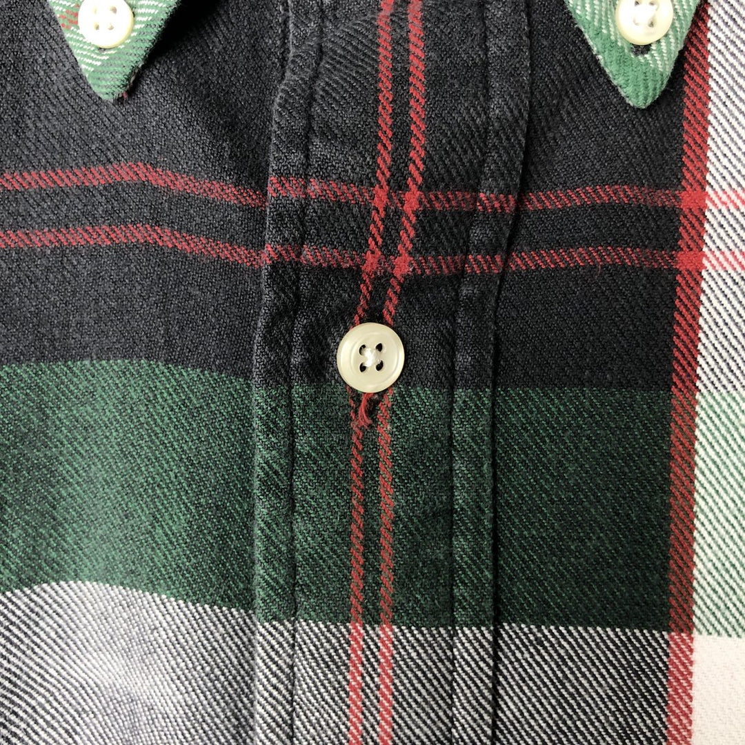 Ralph Lauren POLO by Ralph Lauren The Big Shirt Long Sleeve Button-Down Flannel Check Shirt Men's Size L (approx.) cotton green type Vintage Second Hand