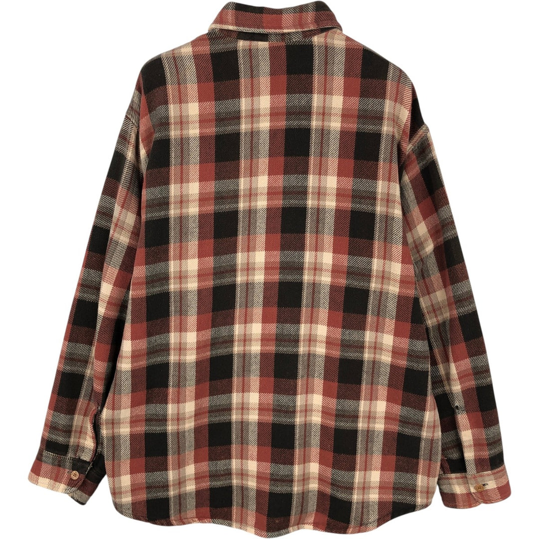 Big Mac long-sleeved flannel check shirt, made in USA, men's size XL equivalent, vintage. cotton red type reddish brown Vintage Second Hand