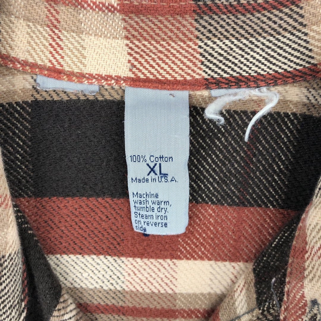 Big Mac long-sleeved flannel check shirt, made in USA, men's size XL equivalent, vintage. cotton red type reddish brown Vintage Second Hand