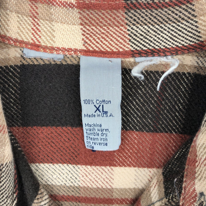 Big Mac long-sleeved flannel check shirt, made in USA, men's size XL equivalent, vintage. cotton red type reddish brown Vintage Second Hand