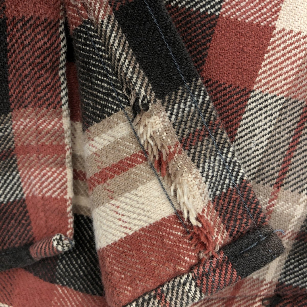 Big Mac long-sleeved flannel check shirt, made in USA, men's size XL equivalent, vintage. cotton red type reddish brown Vintage Second Hand