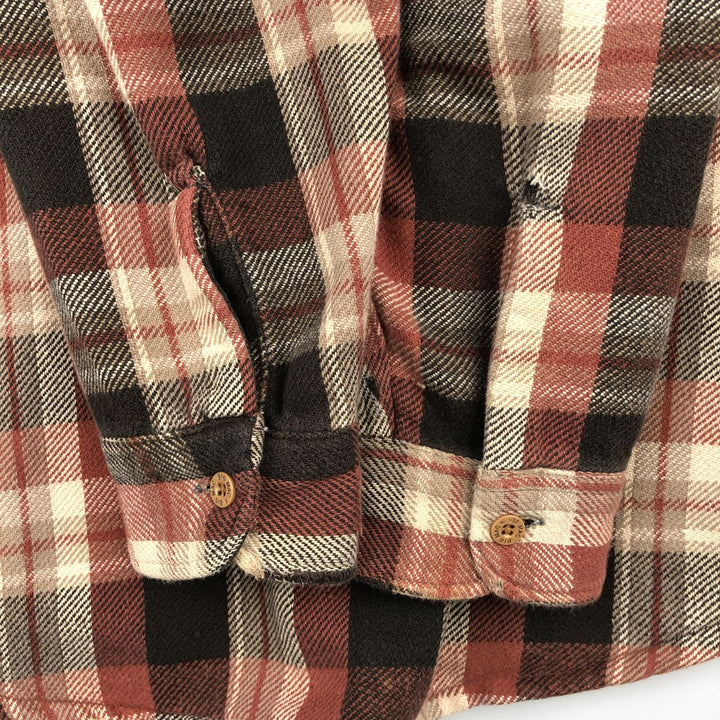 Big Mac long-sleeved flannel check shirt, made in USA, men's size XL equivalent, vintage. cotton red type reddish brown Vintage Second Hand