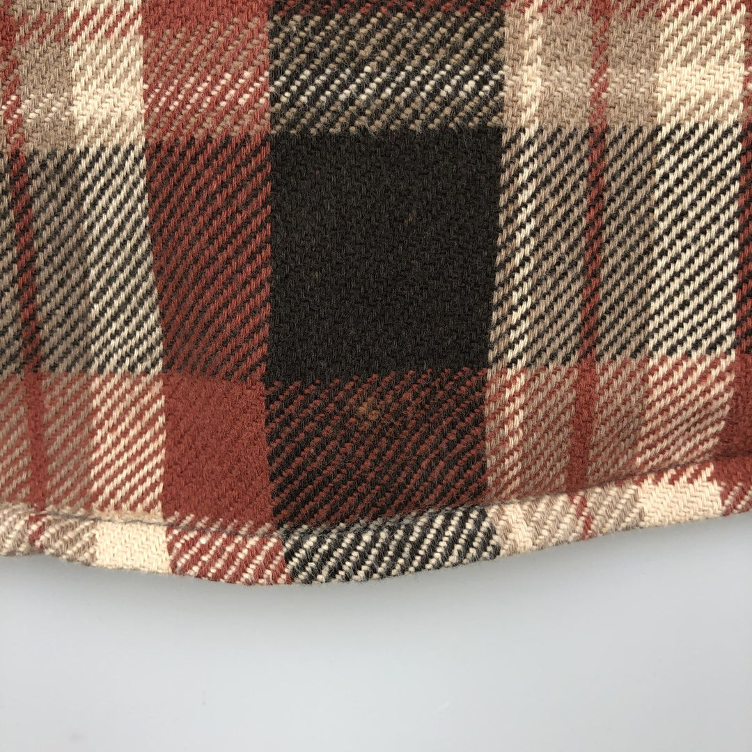 Big Mac long-sleeved flannel check shirt, made in USA, men's size XL equivalent, vintage. cotton red type reddish brown Vintage Second Hand