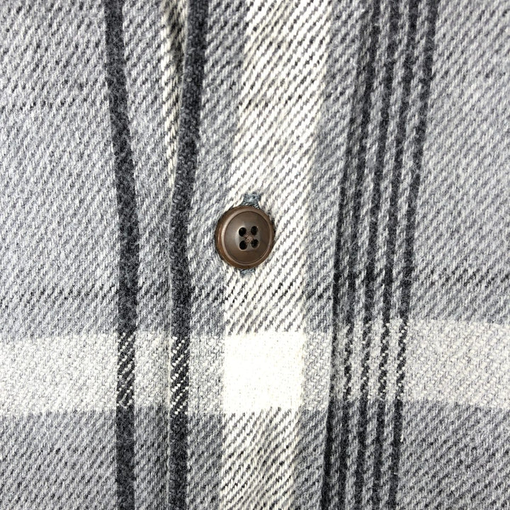 Vintage 90s-00'S St. John's Bay long-sleeved heavy flannel check shirt, size L, men's cotton gray type Vintage Second Hand