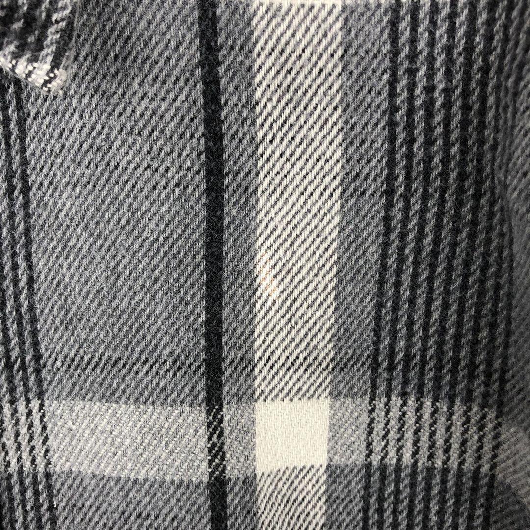 Vintage 90s-00'S St. John's Bay long-sleeved heavy flannel check shirt, size L, men's cotton gray type Vintage Second Hand