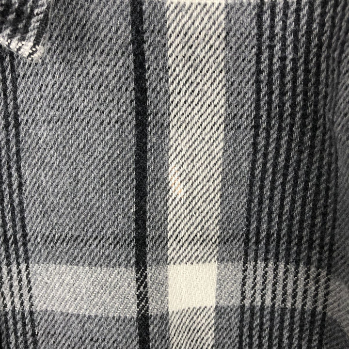 Vintage 90s-00'S St. John's Bay long-sleeved heavy flannel check shirt, size L, men's cotton gray type Vintage Second Hand