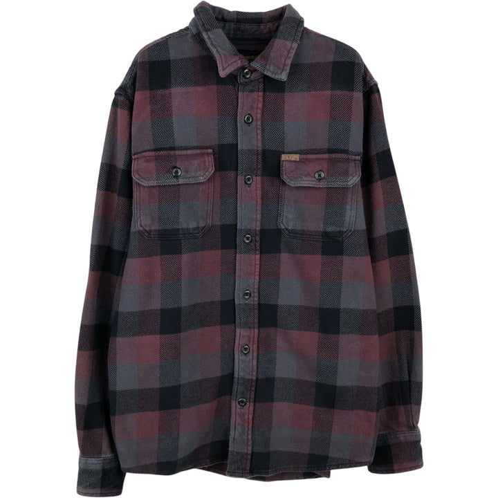 ORVIS Long Sleeve Heavy Flannel Check Shirt, Men's Size M cotton red type Vintage Second Hand