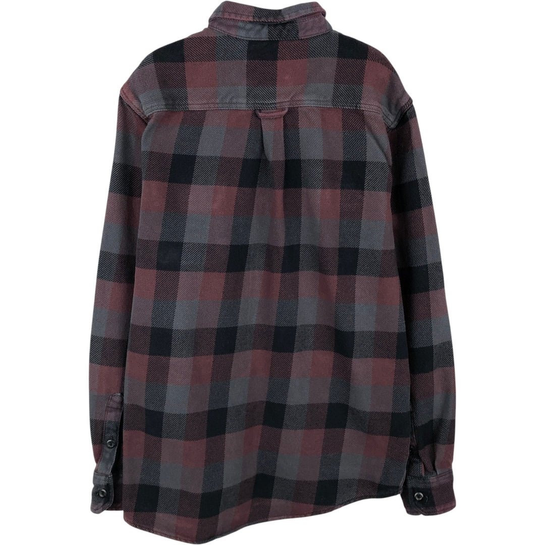 ORVIS Long Sleeve Heavy Flannel Check Shirt, Men's Size M cotton red type Vintage Second Hand