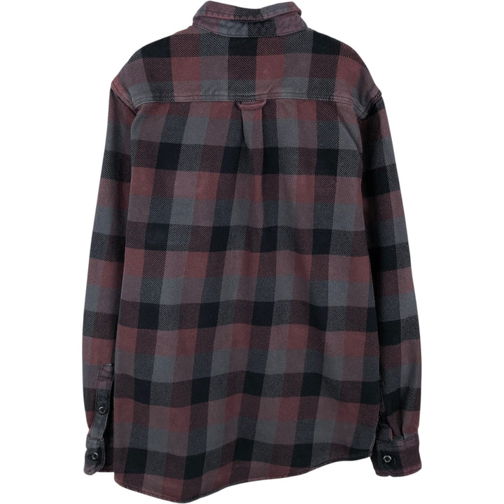ORVIS Long Sleeve Heavy Flannel Check Shirt, Men's Size M cotton red type Vintage Second Hand