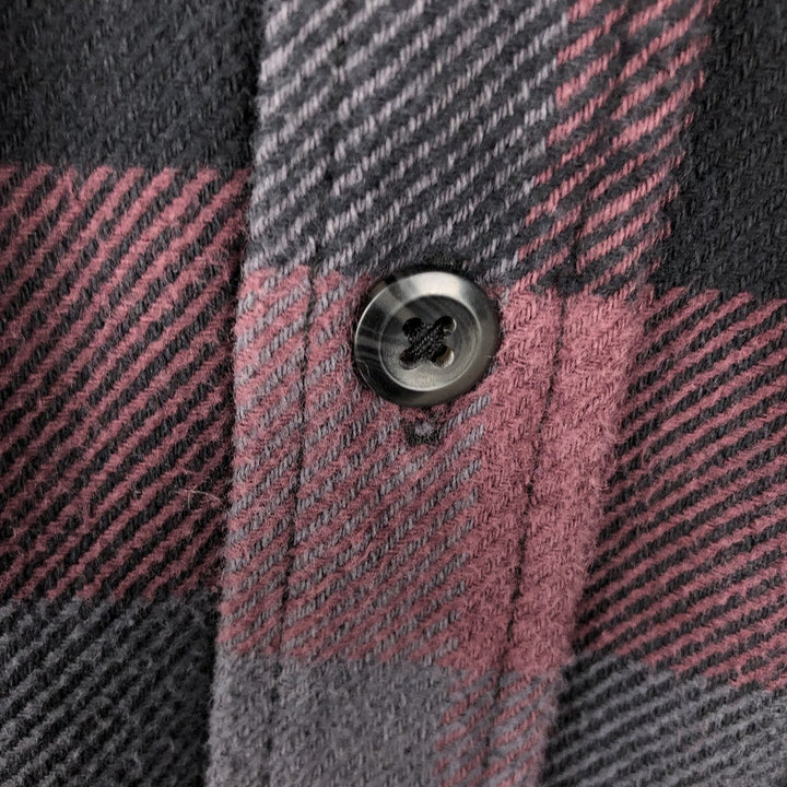 ORVIS Long Sleeve Heavy Flannel Check Shirt, Men's Size M cotton red type Vintage Second Hand