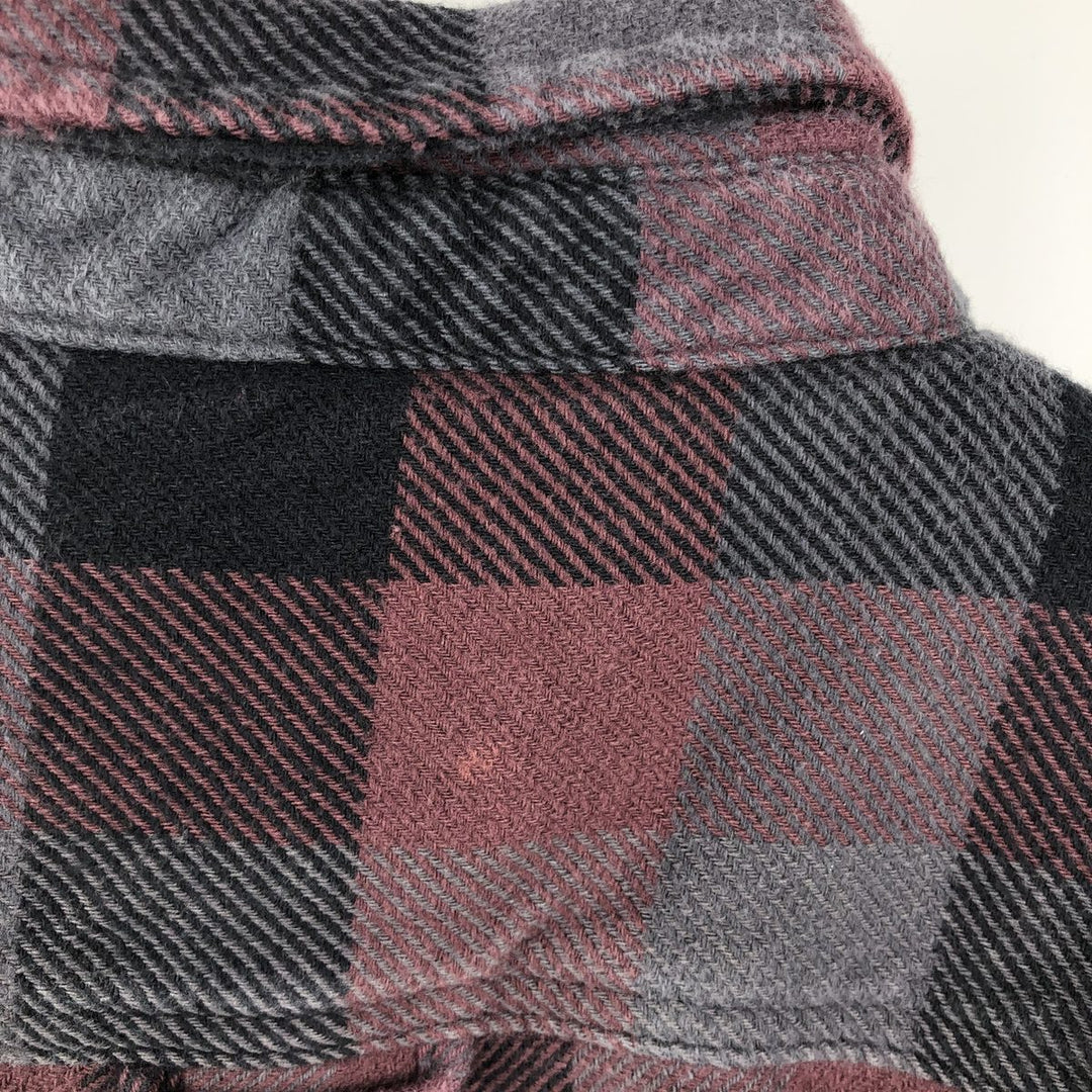 ORVIS Long Sleeve Heavy Flannel Check Shirt, Men's Size M cotton red type Vintage Second Hand