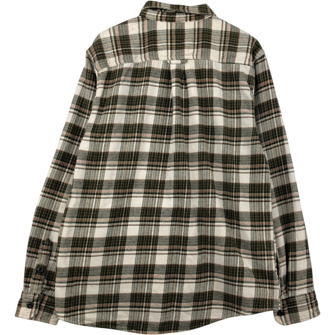 ORVIS Long Sleeve Heavy Flannel Check Shirt, Men's Size L cotton Green type dark green Vintage Second Hand