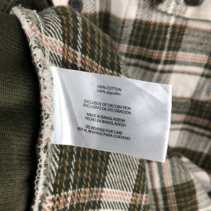 ORVIS Long Sleeve Heavy Flannel Check Shirt, Men's Size L cotton Green type dark green Vintage Second Hand