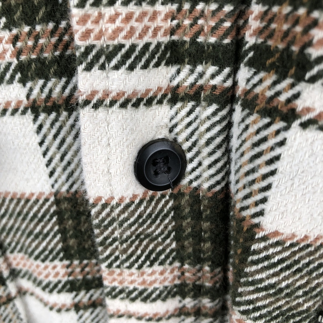 ORVIS Long Sleeve Heavy Flannel Check Shirt, Men's Size L cotton Green type dark green Vintage Second Hand