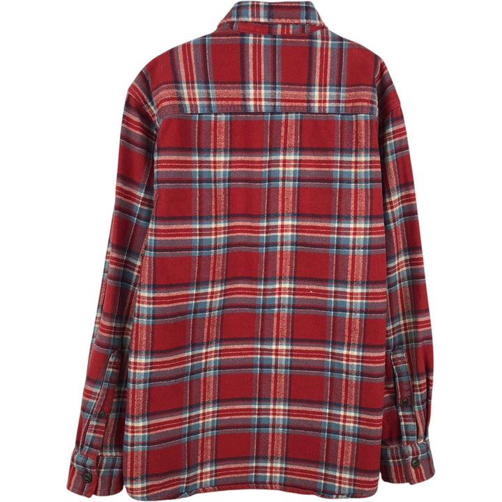 RED HEAD Long-Sleeve Heavy Flannel Check Shirt, Men's Size M (approx.) cotton red type Vintage Second Hand