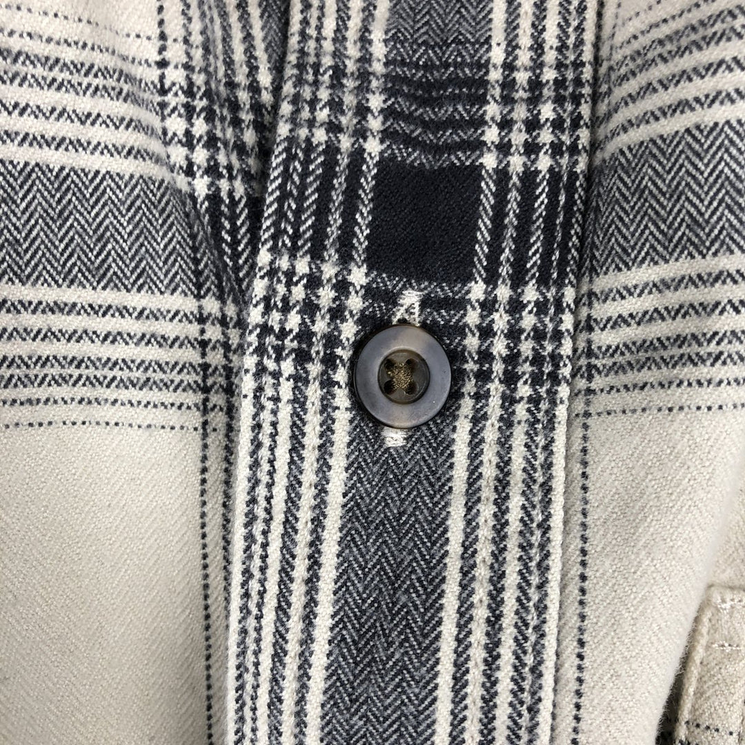 Carhartt ORIGINAL FIT long sleeve flannel check shirt, men's XL size cotton pale white type Vintage Second Hand