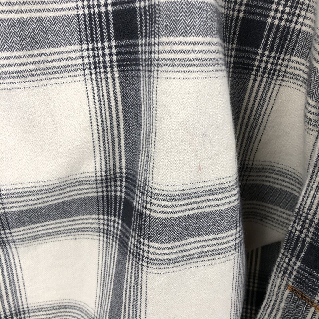 Carhartt ORIGINAL FIT long sleeve flannel check shirt, men's XL size cotton pale white type Vintage Second Hand