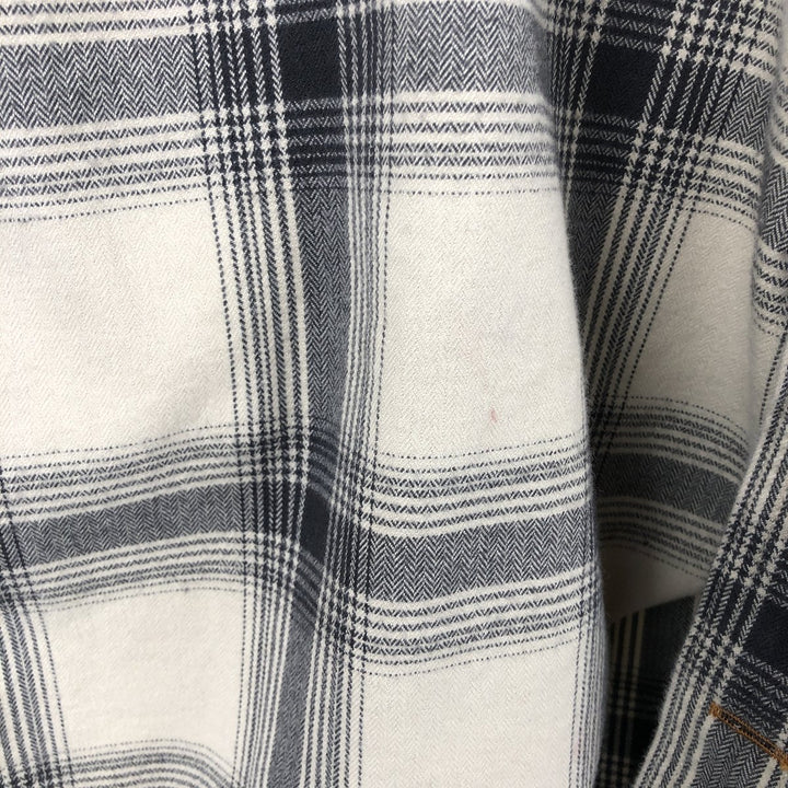 Carhartt ORIGINAL FIT long sleeve flannel check shirt, men's XL size cotton pale white type Vintage Second Hand