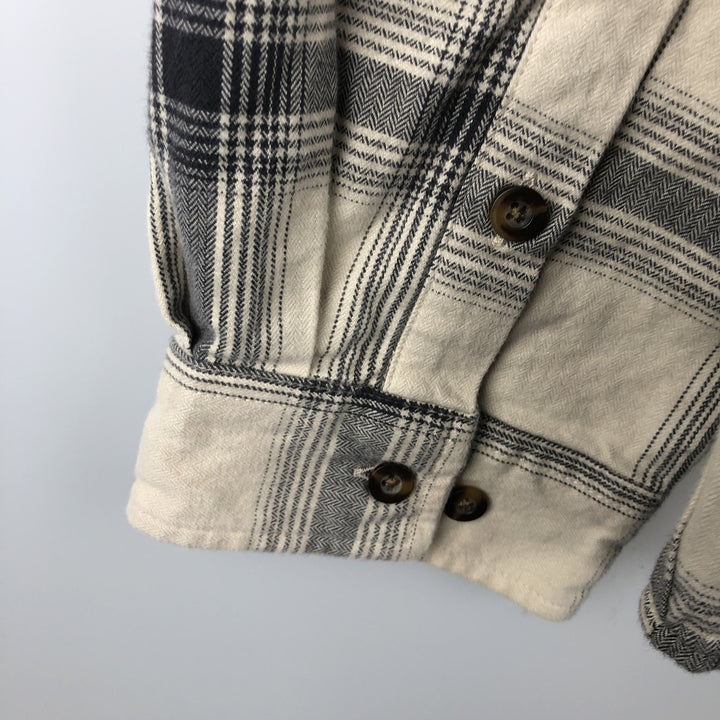 Carhartt ORIGINAL FIT long sleeve flannel check shirt, men's XL size cotton pale white type Vintage Second Hand