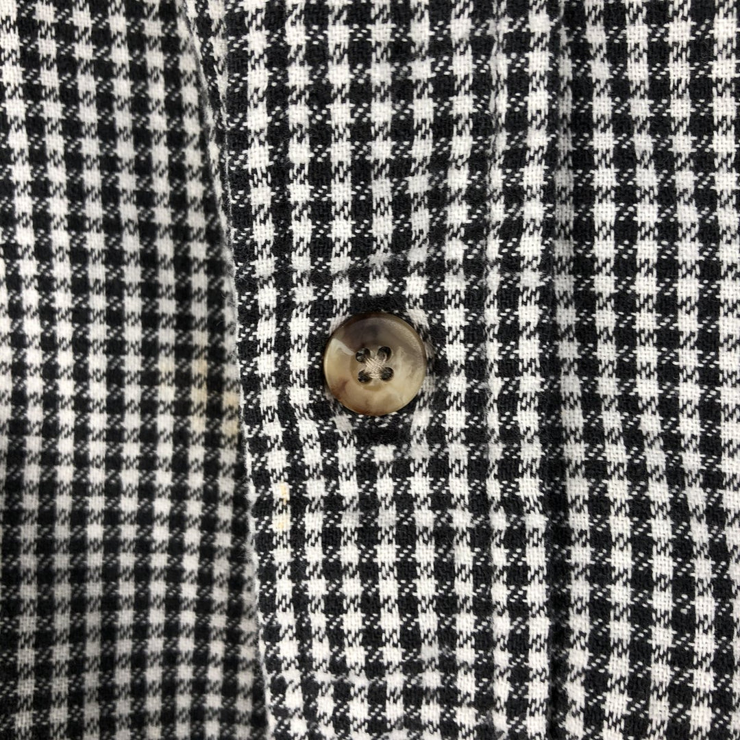 70s-80'S L.L.Bean Gingham Check Long-Sleeve Button-Down Light Flannel Shirt, Made in USA, Men's Size XL (approx.) cotton white type Vintage Second Hand