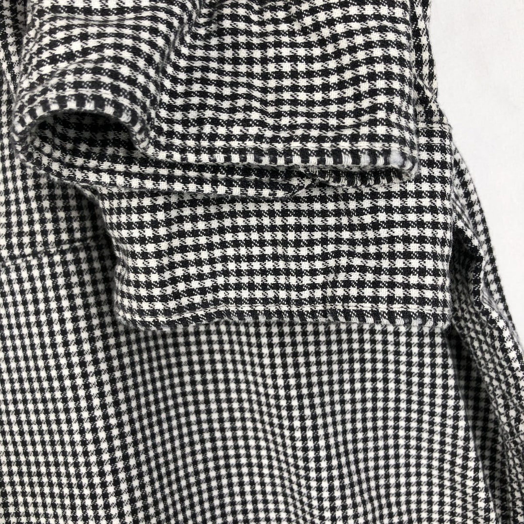 70s-80'S L.L.Bean Gingham Check Long-Sleeve Button-Down Light Flannel Shirt, Made in USA, Men's Size XL (approx.) cotton white type Vintage Second Hand
