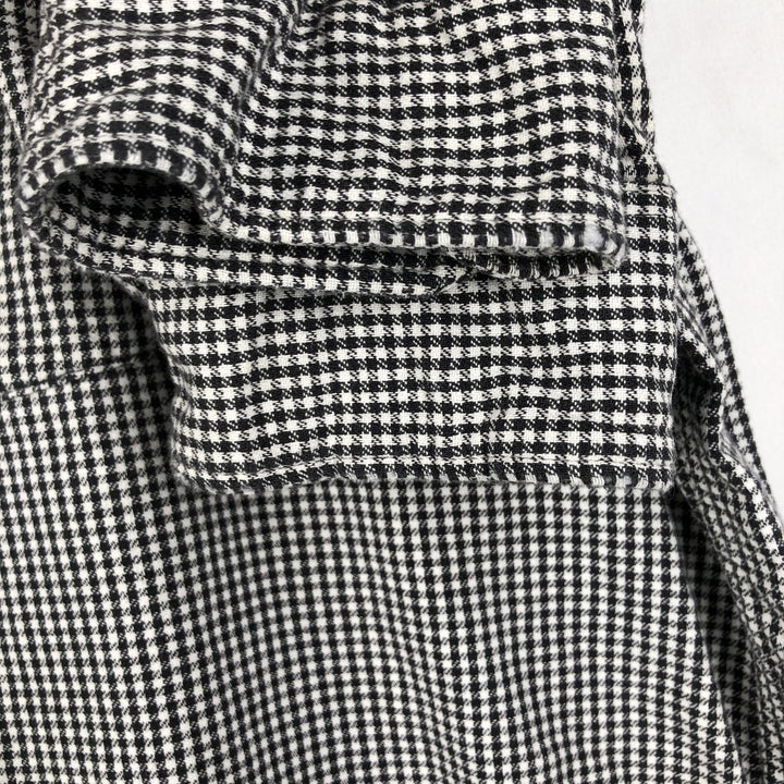 70s-80'S L.L.Bean Gingham Check Long-Sleeve Button-Down Light Flannel Shirt, Made in USA, Men's Size XL (approx.) cotton white type Vintage Second Hand