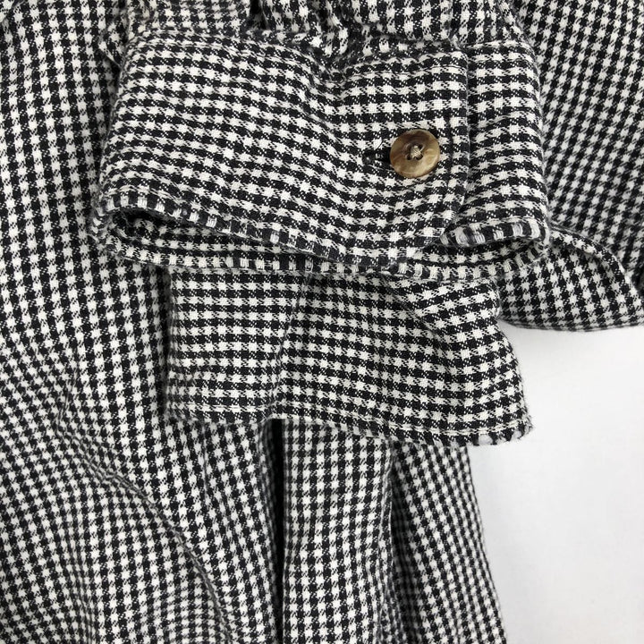 70s-80'S L.L.Bean Gingham Check Long-Sleeve Button-Down Light Flannel Shirt, Made in USA, Men's Size XL (approx.) cotton white type Vintage Second Hand