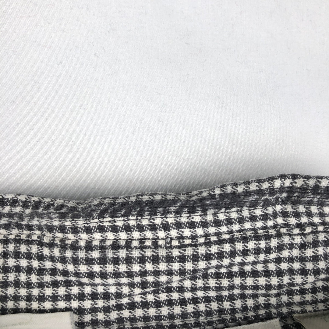 70s-80'S L.L.Bean Gingham Check Long-Sleeve Button-Down Light Flannel Shirt, Made in USA, Men's Size XL (approx.) cotton white type Vintage Second Hand