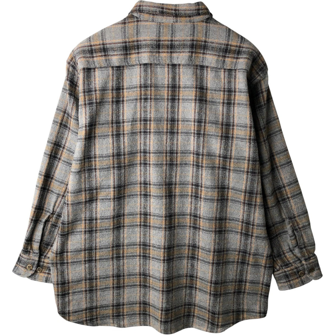 90s~00'S St. John's Bay Long Sleeve Heavy Flannel Check Shirt Men's XL Vintage cotton gray type Vintage Second Hand